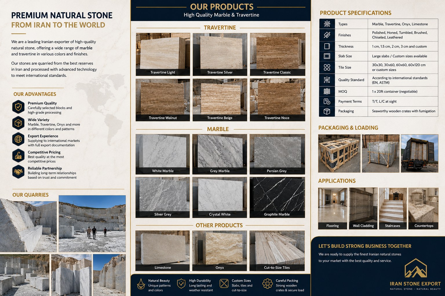 Valinezhad premium natural stone export brochure